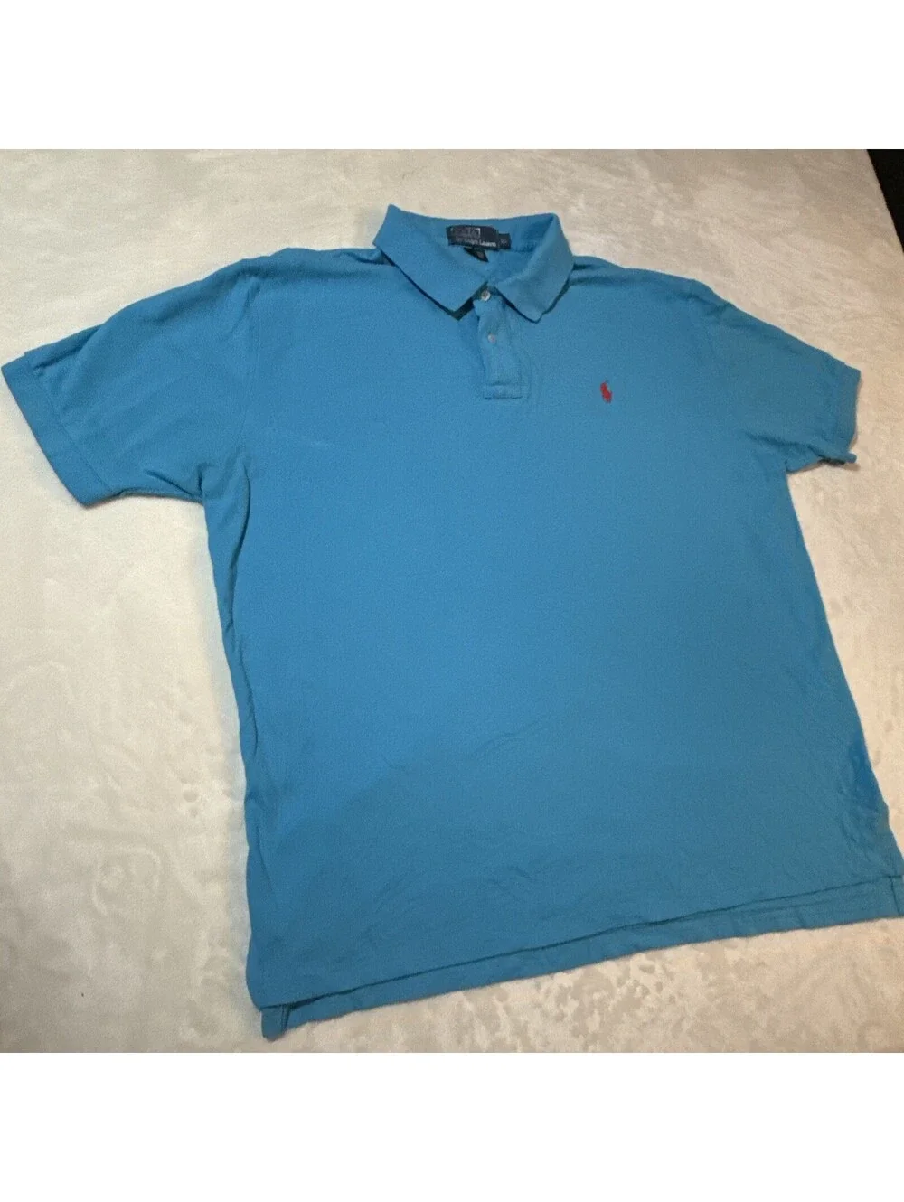 Vintage Polo Ralph Lauren Polo Shirt Mens XL Blue Short Sleeve Pony